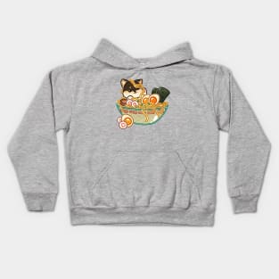 Shiba Inu Dog Ramen Bowl Kids Hoodie